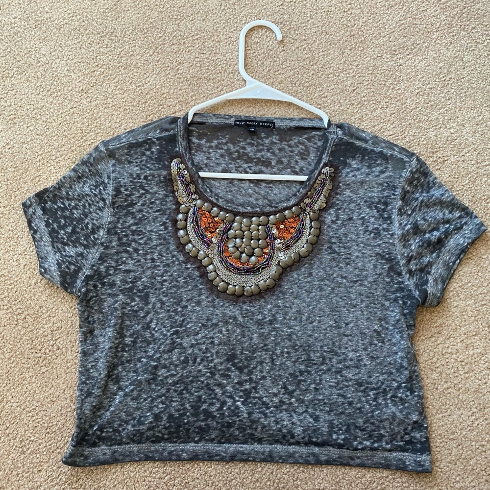 Truly Madly Deeply UO embellished crop top